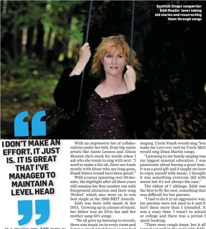  ??  ?? Scottish Singer songwriter Eddi Reader loves taking old stories and resurrecti­ng them through songs