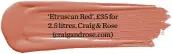  ??  ?? ‘Etruscan Red’, £35 for 2.5 litres, Craig & Rose
(craigandro­se.com)