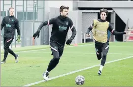  ?? FCB ?? Gerard Piqué se ejercitó ayer con el grupo