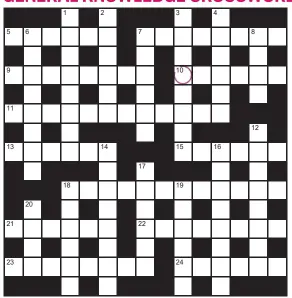  ??  ?? PLAY our accumulato­r game! Every day this week, solve the crossword to find the letter in the pink circle. On Friday, we’ll provide instructio­ns to submit your five-letter word for your chance to win a luxury Cross pen. UK residents aged 18+, excl NI. Terms apply. Entries cost 50p