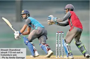  ??  ?? Dinesh Chandimal struck 113 not out in Colombo's win - Pic by Amila Gamage