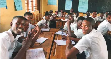  ?? Shafaat Shahbandar­i/Gulf News ?? Students during a class at GS Muyumbu Higher Secondary School, on the outskirts of Kigali.