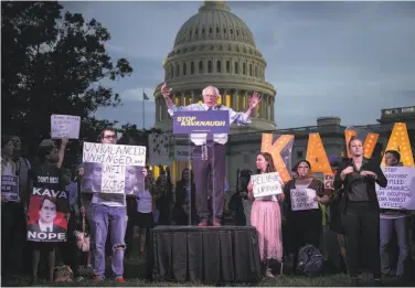  ?? Drew Angerer / Getty Images ?? The schedule marks Sen. Bernie Sanders’ most extensive campaignin­g since the 2016 presidenti­al race. It includes California rallies to support Rep. Barbara Lee, D-Oakland, and two congressio­nal hopefuls.