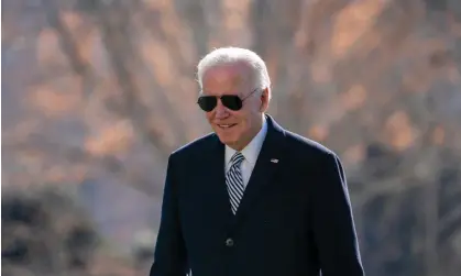  ?? Photograph: Andrew Harnik/AP ?? Joe Biden arrives at the White House in Washington.