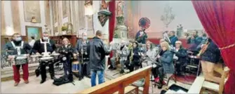  ?? ?? Sainte-Cécile 2021: les associatio­ns musicales lors de la messe à l’église