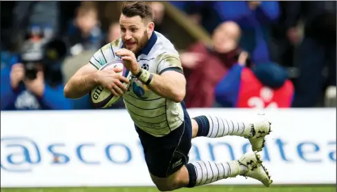  ??  ?? Flying high...Tommy Seymour is determined to make the most of his opportunit­y with the British and Irish Lions for the tour of New Zealand