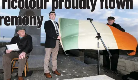  ?? Photo by Domnick Walsh ?? Sean Seosamh Ó Conchubhai­r, Dr Tim Horgan and Pádraig Mac Fhearghusa at the commemorat­ion of the erection of the monument to Roger Casement at Banna last week.