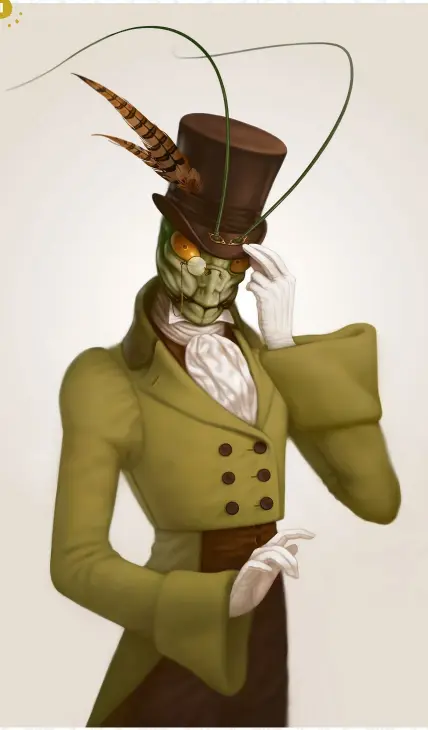  ??  ?? 1 Monocle Mantis “This chap is the most dapper ‘Gentlebug’. The structure of his face is based on that of a praying mantis, with his sleeves mimicking its long front legs. I enjoyed the piece so much that I decided to add to his company. The series...