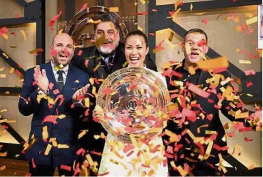  ??  ?? The best: Diana celebratin­g her win with judges – (from left) George Calombaris, Matt Preston and Gary Mehigan – at the MasterChef Australia grand final. Inset: Joe Chan