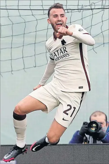  ??  ?? Borja Mayoral celebra uno de los 11 goles que lleva esta temporada con la camiseta de la Roma.