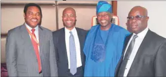  ??  ?? L-R: Former General Secretary of the Nigerian Bar Associatio­n (NBA), Mr. Dele Adesina, SAN; host and former NBA President, Chief Wole Olanipekun, SAN; Mr. Goke Fakunle, SAN and former Ondo State Attorney General and Commission­er for Justice, Mr....