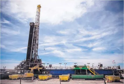  ?? ROBERTO E. ROSALES/JOURNAL ?? An oil rig at work in the Delaware Basin in Lea and Eddy counties, one of the most productive oil and gas zones in the U.S. today.