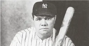  ??  ?? Babe Ruth, es el pelotero más famoso que ha jugado en las Mayores. Era un super dotado, sus grandes batazos trazaron un nuevo curso a la historia del béisbol.