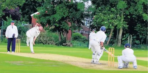  ?? Stewart Conway ?? David McNamara delivers for Runcorn Cricket Club’s first XI in their draw with Stockport Georgians last Saturday.