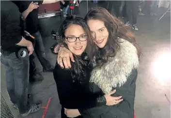  ?? SUPPLIED PHOTO ?? Director April Mullen, left, on the set of Wynonna Earp last winter with star Melanie Scrofano.