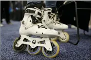  ?? AP PHOTO/JOHN LOCHER ?? Mohamed Soliman of Atmos Gear shows off the Atmos Gear inline electric skates during CES Unveiled before the start of the CES tech show, Tuesday, Jan. 3, 2023, in Las Vegas.