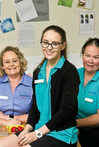  ??  ?? AWARD NOMINEES: Excited to be nominated for Australian Early Education and Care Awards are (from left) Sandy Kimmins, Sandra Neven and Rebecca Gallen.