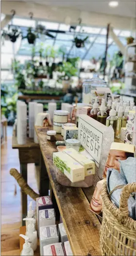  ?? CHERYL A. CUDDAHY / SENTINEL AND ENTERPRISE ?? Sage Home Collection­s, at 137 Mill St., Leominster, offers a variety of farmhouse fresh candles, soaps and lotions.