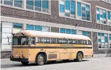  ?? DANIEL NOLAN PHOTOS ?? A bus for the fictional Shadyside High School used in “Fear Street: Prom Queen” at the former Delta Secondary School this month.