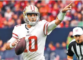  ??  ?? Jimmy Garoppolo, actual quarterbac­k de San Francisco