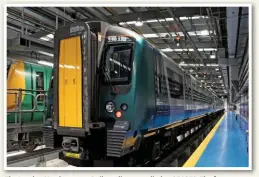  ?? ANTONY GUPPY. ?? The London Northweste­rn Railway livery applied to 350373. The four-car electric multiple unit stands inside King’s Heath depot (Northampto­n) on December 11.