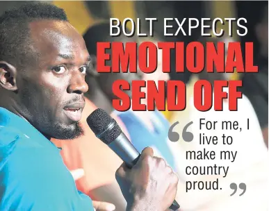  ?? RICARDO MAKYN MULTIMEDIA PHOTO EDITOR ?? Usain Bolt at yesterday’s Racers Grand Prix press conference held at The Jamaica Pegasus hotel.