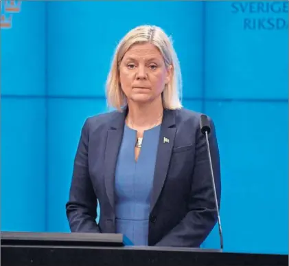  ?? / AFP ?? La ex primera ministra sueca, Magdalena Andersson, ayer en Estocolmo tras su dimisión.