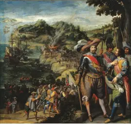  ??  ?? — The Spanish Capture of Saint Kitts by Don Fadrique de Toledo in
1629, by Félix Castelo, 1634. Museo del Prado, Madrid.