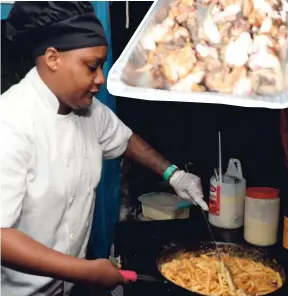  ??  ?? Executive Chef Sasha Gordon whipping up a savoury delight at the pasta station.