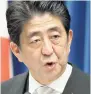  ?? AP ?? Prime Minister of Japan, Shinzo Abe.