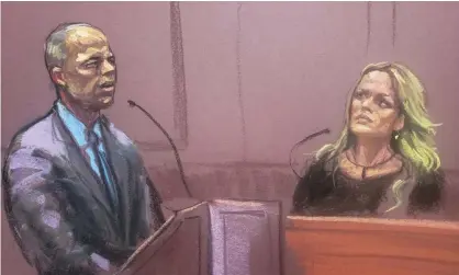  ?? ?? Michael Avenatti cross-examines Stormy Daniels during his criminal trial, as seen in a courtroom sketch, on 28 January. Photograph: Jane Rosenberg/Reuters