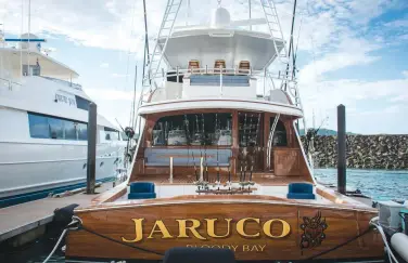  ??  ?? From the outside, the new Jarrett Bay 90 is impressive, but it’s what you don’t see that makes her one of a kind.