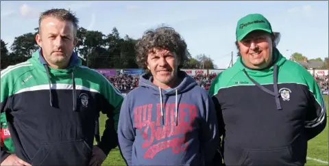  ??  ?? The men at the helm with Cloughbawn - John Murphy, Seán Flood and P.J. Dempsey.