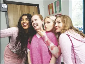  ?? JOJO WHILDEN/AP ?? THIS IMAGE RELEASED BY PARAMOUNT PICTURES shows Avantika (from left) Angourie Rice, Renee Rapp and Bebe Wood in a scene from “Mean Girls.”