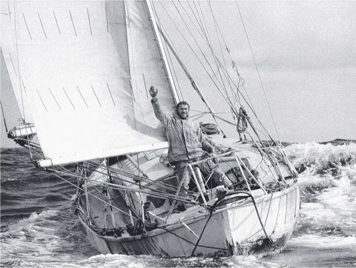  ??  ?? MASTER OF THE WAVES: Sir Robin Knox-Johnston on his yacht Suhaili.