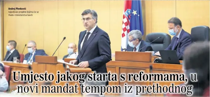  ??  ?? Andrej Plenković najavljiva­o projekte kojima će se Vlada i ministarst­va baviti