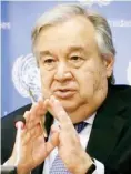  ??  ?? United Nations Secretary General António Guterres at his first press conference with UN correspond­ents. (Bebeto Matthews, AP)