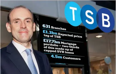  ??  ?? Banking on a late surge: A 35pc share of TSB, led by Paul Pester, above, will be offered to investors today