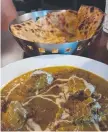  ??  ?? Cashew and goat curry, and left, Indian Paradise Curry, Casuarina