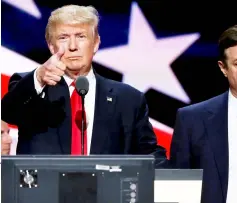  ??  ?? File photo show Trump giving a thumbs up during Trump’s walk through at the Republican National Convention in Cleveland, US. — Reuters photo