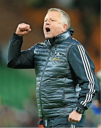  ?? ?? Former Sheffield United boss Chris Wilder is the name on many people’s lips to take over the hotseat at Cardiff City