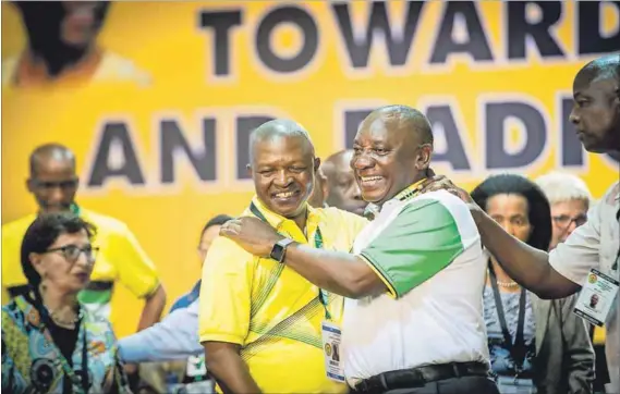  ??  ?? Precarious: The election in December of ANC leaders such as deputy president David Mabuza and president Cyril Ramaphosa may be called into question, depending on the outcome of party disputes in the Eastern Cape, KwaZulu-Natal and the Free State....