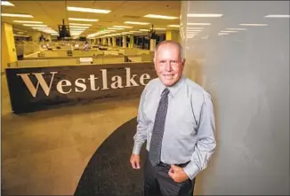  ?? DON HANKEY ?? at the Mid-Wilshire offices of Westlake Financial, one of seven companies in his Hankey Group. Westlake has lent more than $100 million to finance constructi­on of The One.