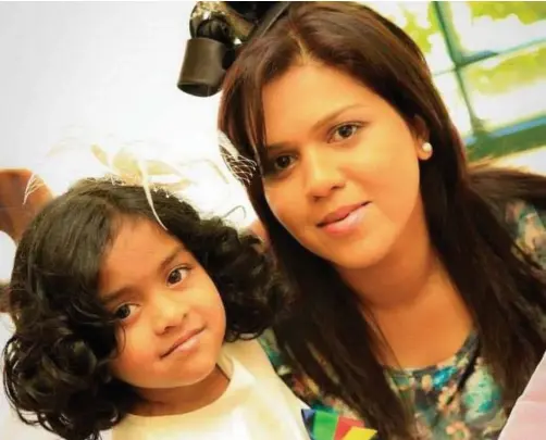  ?? Picture: Facebook ?? Manik Suriaaratc­hi and daughter Alexandria, 4, were killed in the Negombo church attack, Sri Lanka.