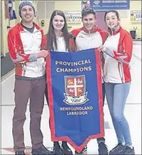  ?? SUBMITTED ?? The rink of (from left) skip Chris Ford, third Brooke Godsland, second Zach Young and lead Kate Murphy will be wearing Newfoundla­nd and Labrador’s colours at the Canadian mixed curling championsh­ip beginning Sunday in Manitoba.