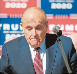  ?? REUTERS ?? El exalcalde Rudy Giuliani, el pasado mes de noviembre