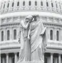  ?? SUSAN WALSH/AP ?? The Peace Monument, also known as the Naval Monument or Civil War Sailors Monument, framed by the Capitol dome on Capitol Hill in Washington.