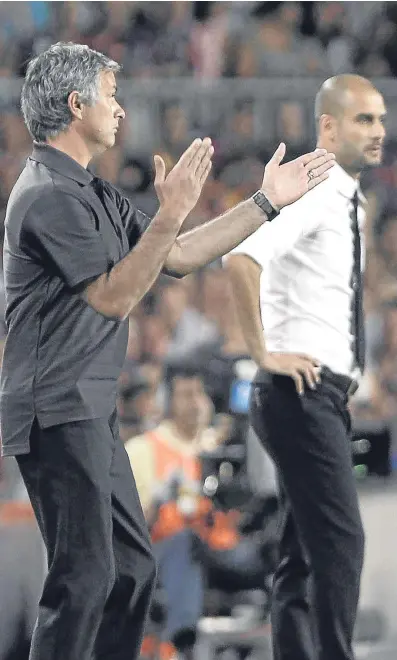  ??  ?? ■ Jose and Pep, the two most successful coaches in the world, will clash again at Old Trafford.