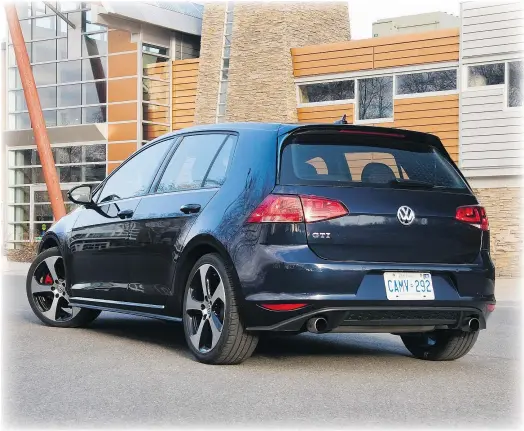  ?? — LESLEY WIMBUSH/DRIVING.CA ?? The GTI makes for a practical daily driver. It’s thirsty for a compact, but it delivers