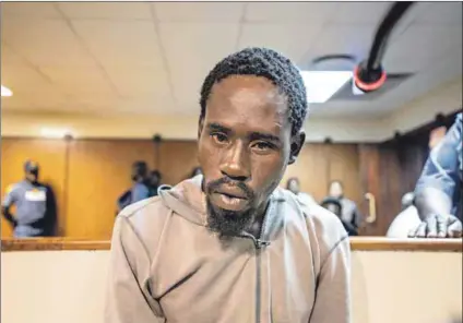  ?? Photo: Kayleen Morgan/ewn ?? Spine-chilling: Aubrey Manaka will appear at the Molemole magistrate’s court on January 20. He will face charges of murdering and raping Precious Ramabulana.